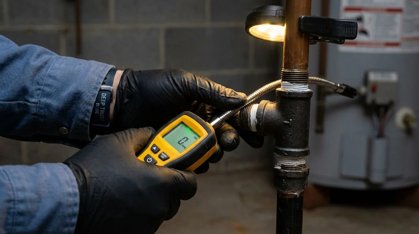 Gas leak detection with electronic sniffer by Johns Plumbing LLC in Palmetto