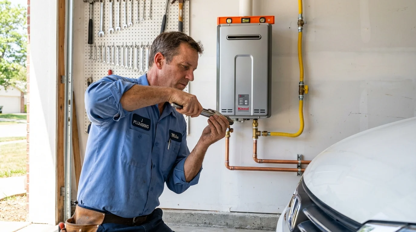 Tankless water heater installation by a Johns Plumbing LLC plumber in Palmetto